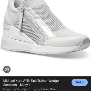 Michael Kors Willis Wedge Silver Grey Knit Wedge Sneakers